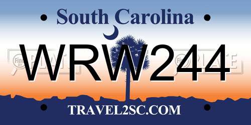 WRW244 South Carolina License Plate