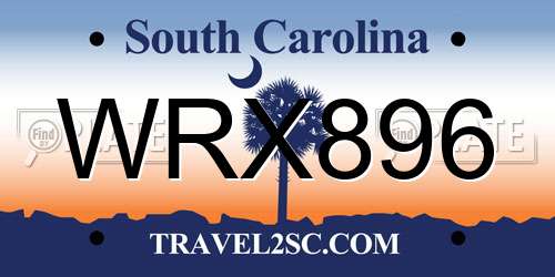 WRX896 South Carolina License Plate