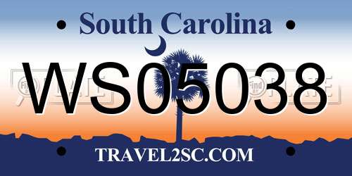WS05038 South Carolina License Plate