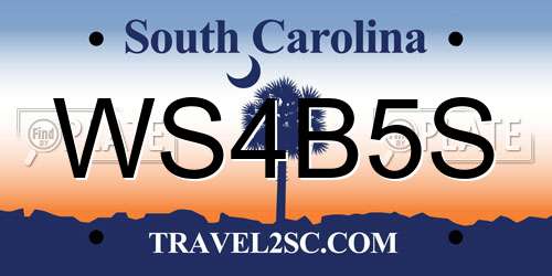 WS4B5S South Carolina License Plate