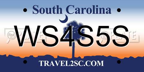 WS4S5S South Carolina License Plate