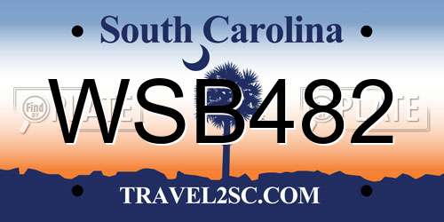WSB482 South Carolina License Plate