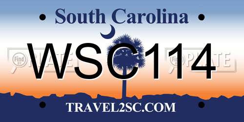 WSC114 South Carolina License Plate