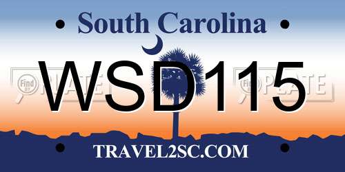 WSD115 South Carolina License Plate