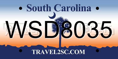 WSD8035 South Carolina License Plate