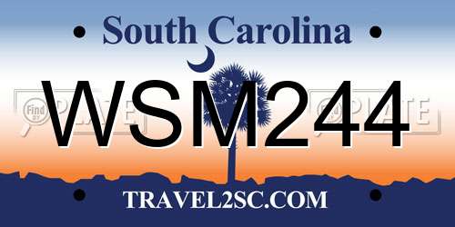 WSM244 South Carolina License Plate