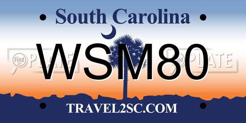 WSM80 South Carolina License Plate