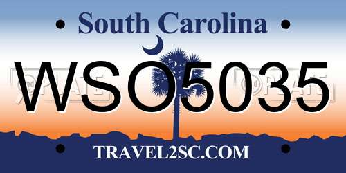 WSO5035 South Carolina License Plate