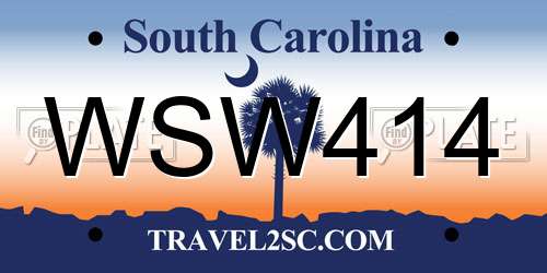 WSW414 South Carolina License Plate
