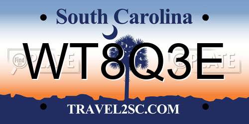 WT8Q3E South Carolina License Plate