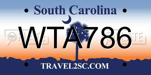 WTA786 South Carolina License Plate
