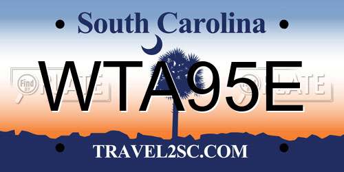 WTA95E South Carolina License Plate