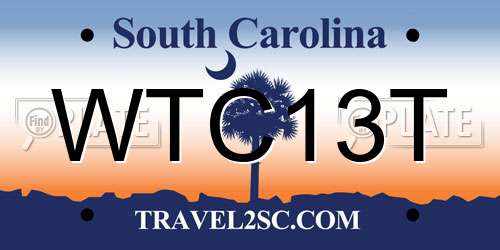 WTC13T South Carolina License Plate