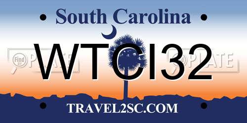 WTCI32 South Carolina License Plate