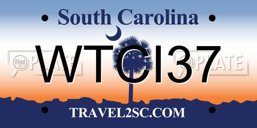 WTCI37 South Carolina License Plate