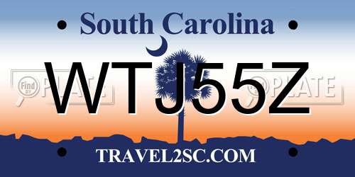 WTJ55Z South Carolina License Plate