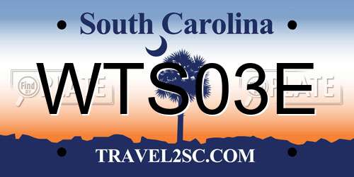 WTS03E South Carolina License Plate