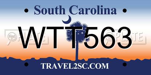 WTT563 South Carolina License Plate