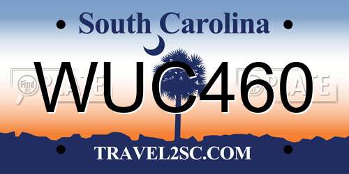 WUC460 South Carolina License Plate