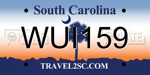 WUI159 South Carolina License Plate