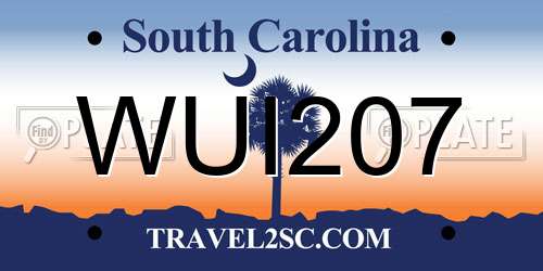 WUI207 South Carolina License Plate