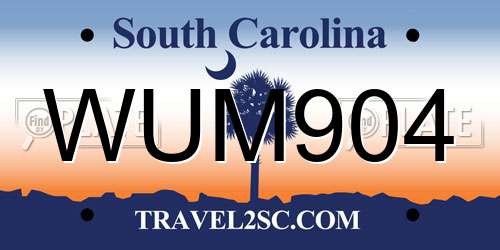 WUM904 South Carolina License Plate