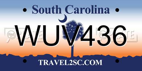 WUV436 South Carolina License Plate