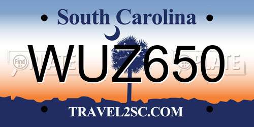WUZ650 South Carolina License Plate