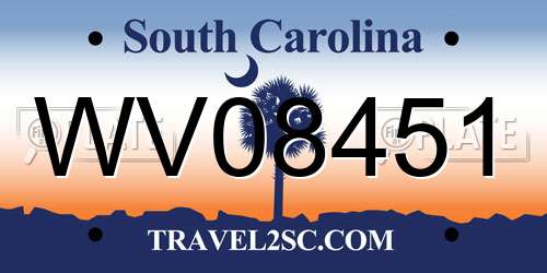 WV08451 South Carolina License Plate