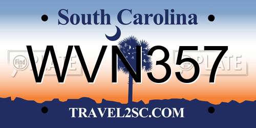 WVN357 South Carolina License Plate