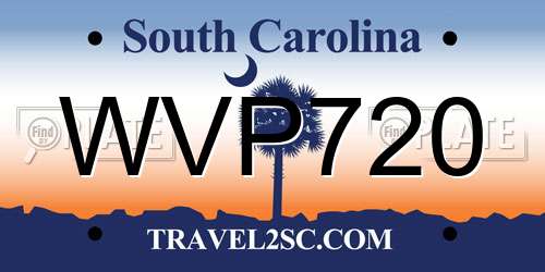 WVP720 South Carolina License Plate