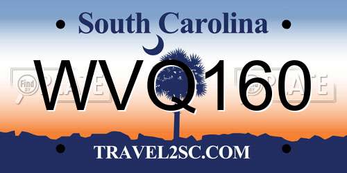 WVQ160 South Carolina License Plate