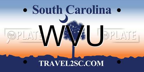 WVU South Carolina License Plate