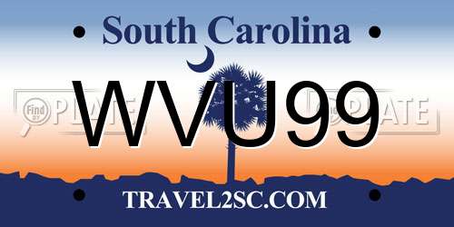 WVU99 South Carolina License Plate
