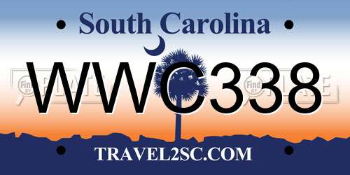 WWC338 South Carolina License Plate