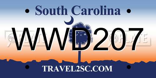 WWD207 South Carolina License Plate