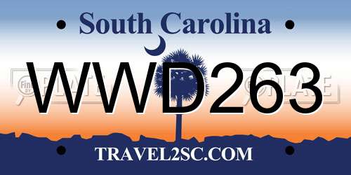 WWD263 South Carolina License Plate