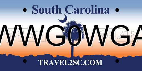 WWG0WGA South Carolina License Plate