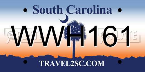WWH161 South Carolina License Plate