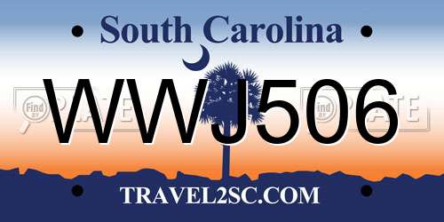 WWJ506 South Carolina License Plate