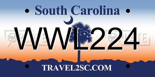 WWL224 South Carolina License Plate