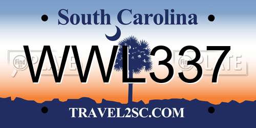 WWL337 South Carolina License Plate