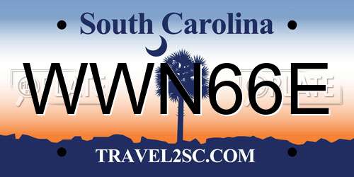 WWN66E South Carolina License Plate