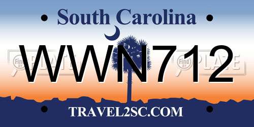WWN712 South Carolina License Plate