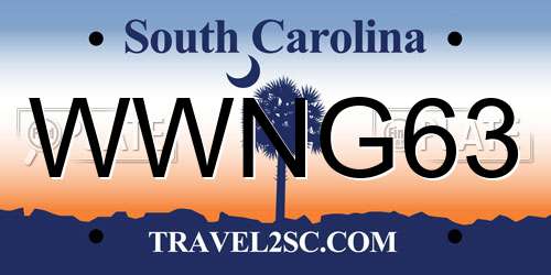 WWNG63 South Carolina License Plate