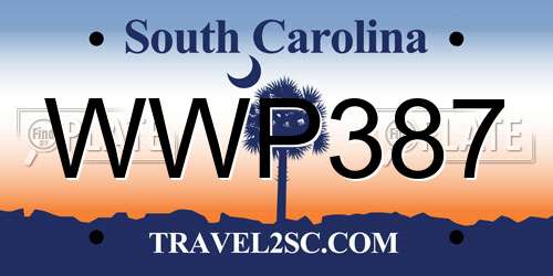WWP387 South Carolina License Plate