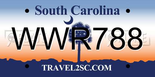WWR788 South Carolina License Plate