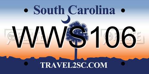 WWS106 South Carolina License Plate
