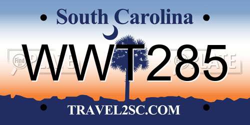 WWT285 South Carolina License Plate