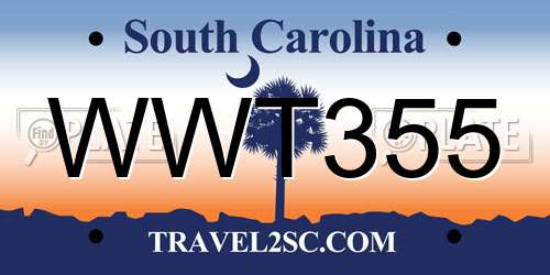 WWT355 South Carolina License Plate